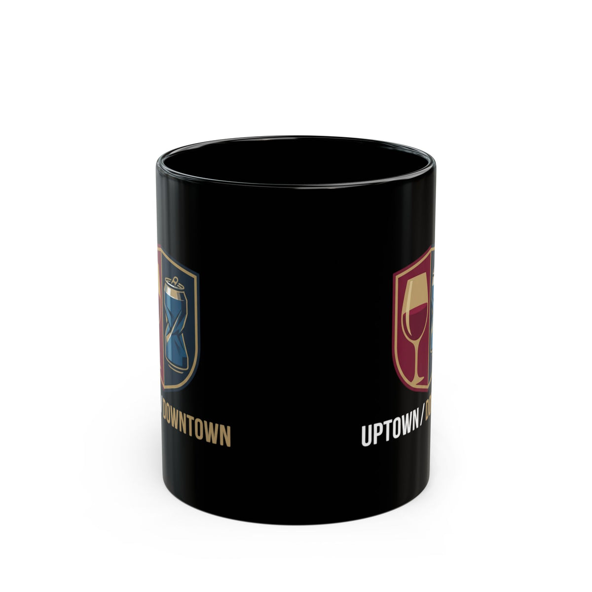 "Uptown-Downtown" Black Ceramic Mug