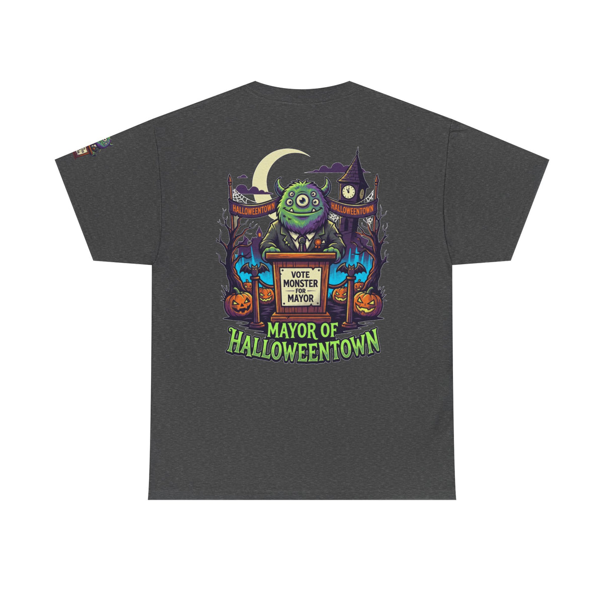 Color: Dark Heather | Vote Monster For Mayor Premium Graphic Tee