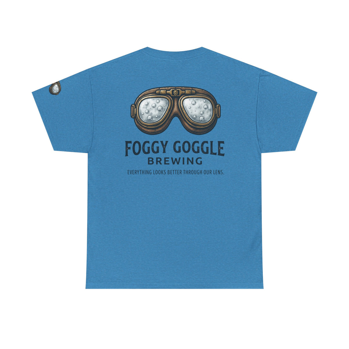 Color: Heather Sapphire | Foggy Goggle Brewing Premium Graphic Tee