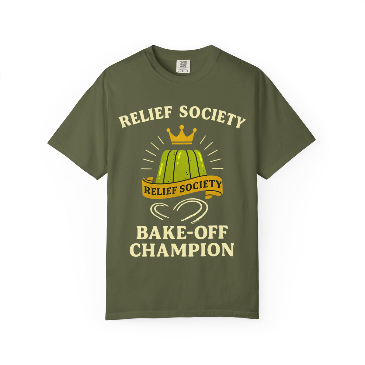 Color: Hemp | Relief Society Bake-Off Champion Unisex Garment-Dyed T-shirt