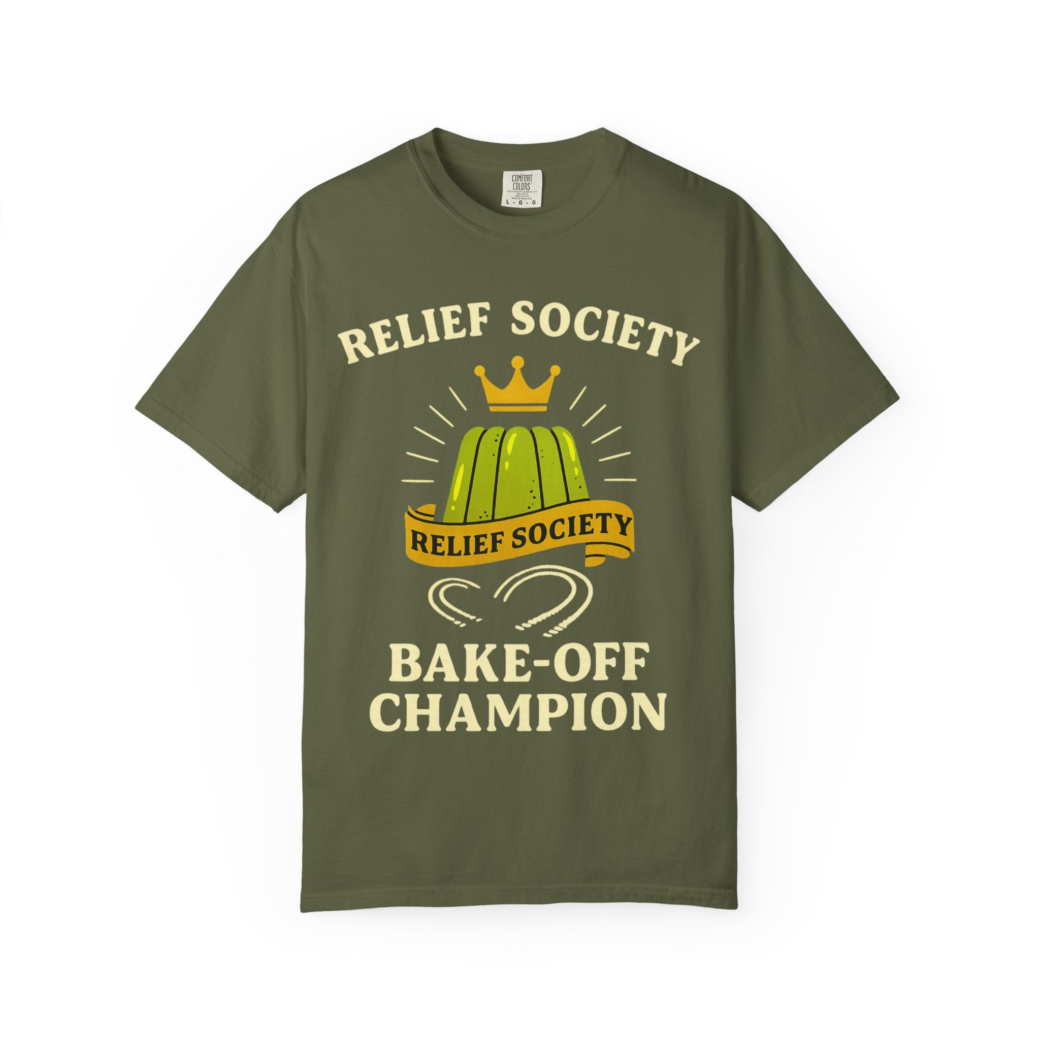 "Relief Society Bake-Off Champion" Unisex Garment-Dyed T-shirt