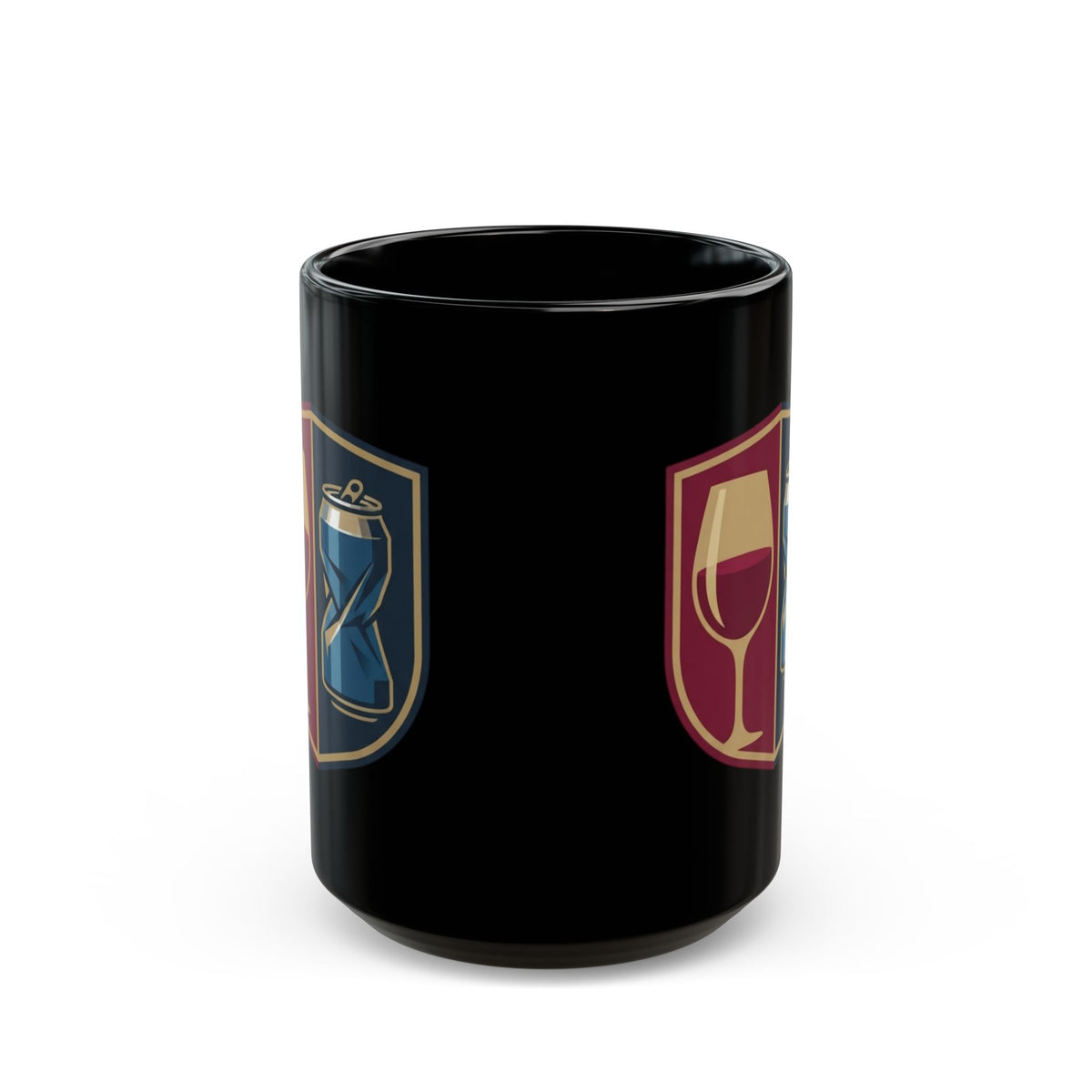 "Uptown-Downtown" Black Ceramic Mug — Graphic