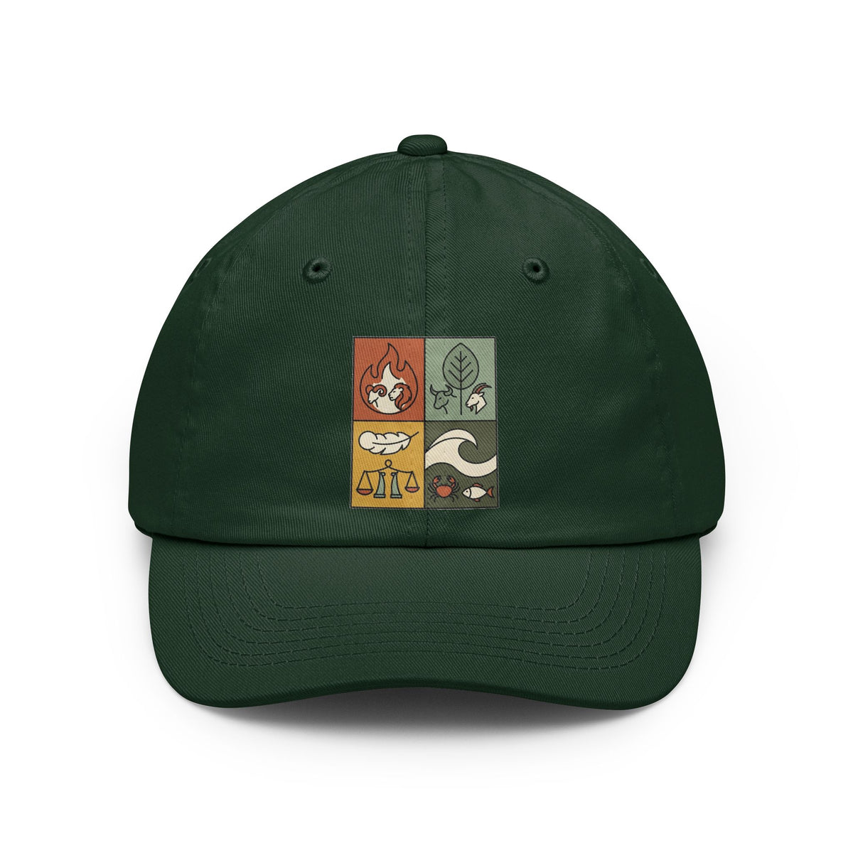 Color: Forest Green | Four Elements- Fire, Earth, Air, Water Dad Hat