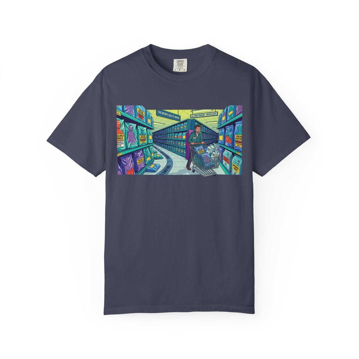 Color: Denim | Infinite Dating Unisex Garment-Dyed Tee