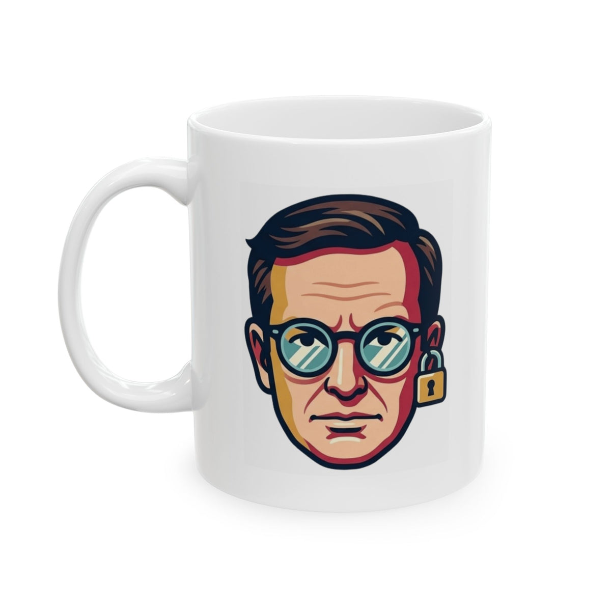 "Pentagon Locks Out The Check Signers" White Ceramic Mug — Graphic