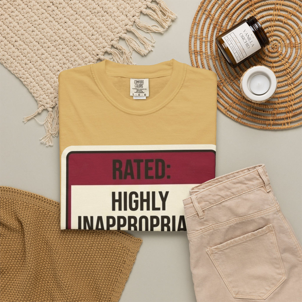 Good Book Series Highly Inappropriate Unisex Garment-Dyed Tee