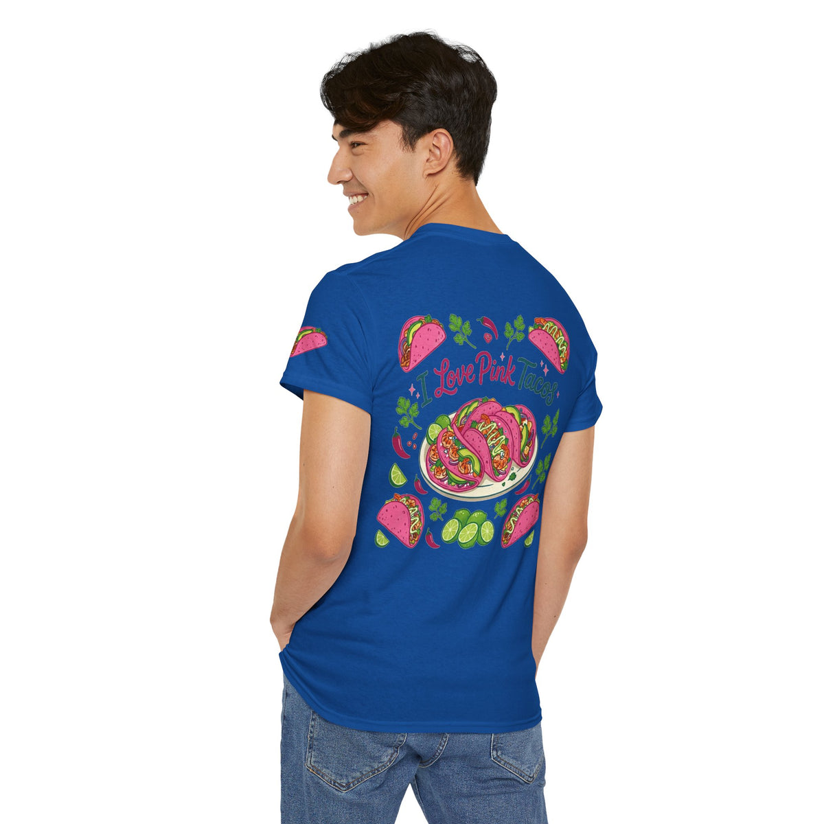 Color: Royal | I Love Pink Tacos Premium Graphic Tee