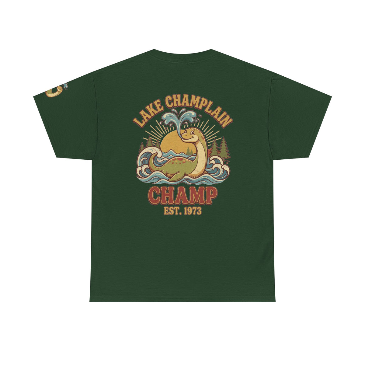 Color: Forest Green | Champ (Lake Champlain) Premium Graphic Tee