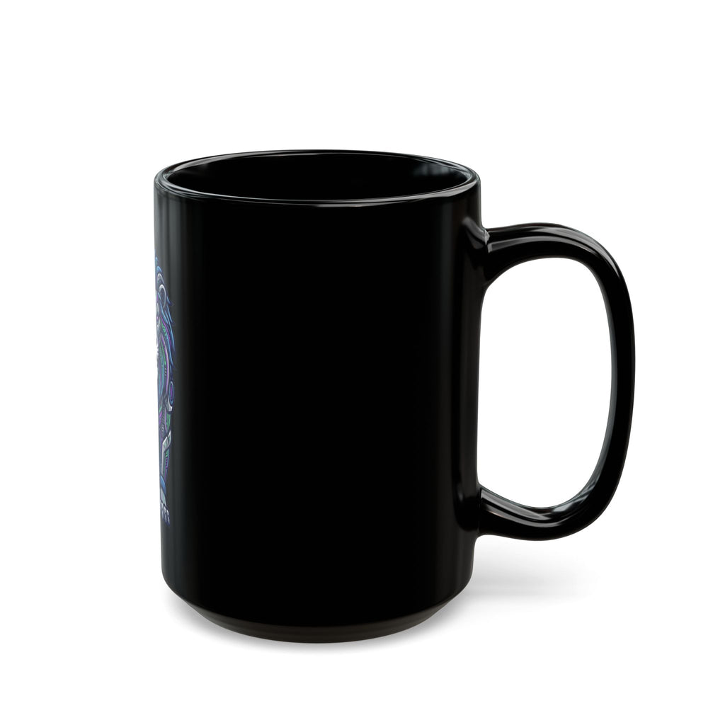 "Cyber Lion" Black Ceramic Mug