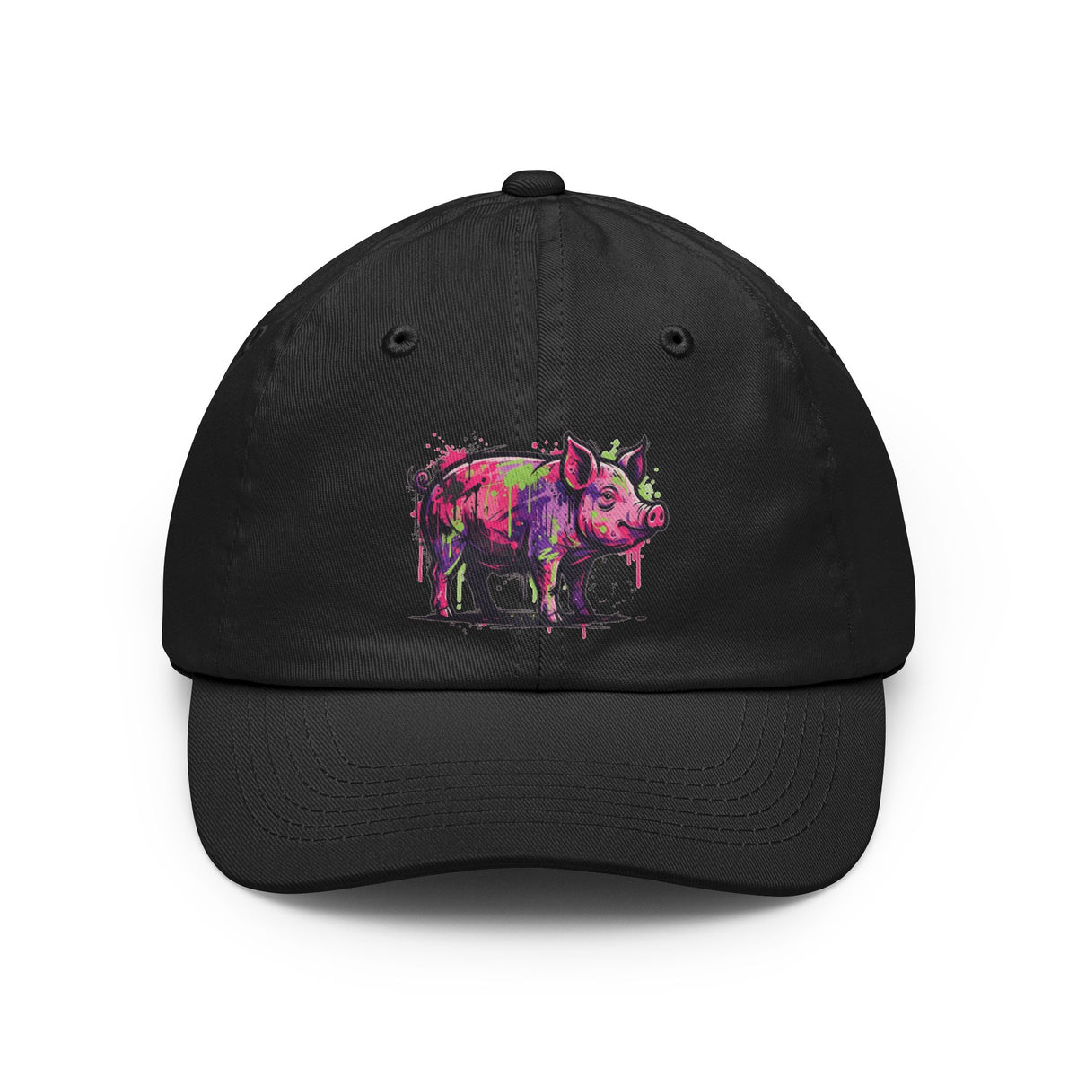 Color: Black | Barnyard Pig Dad Hat