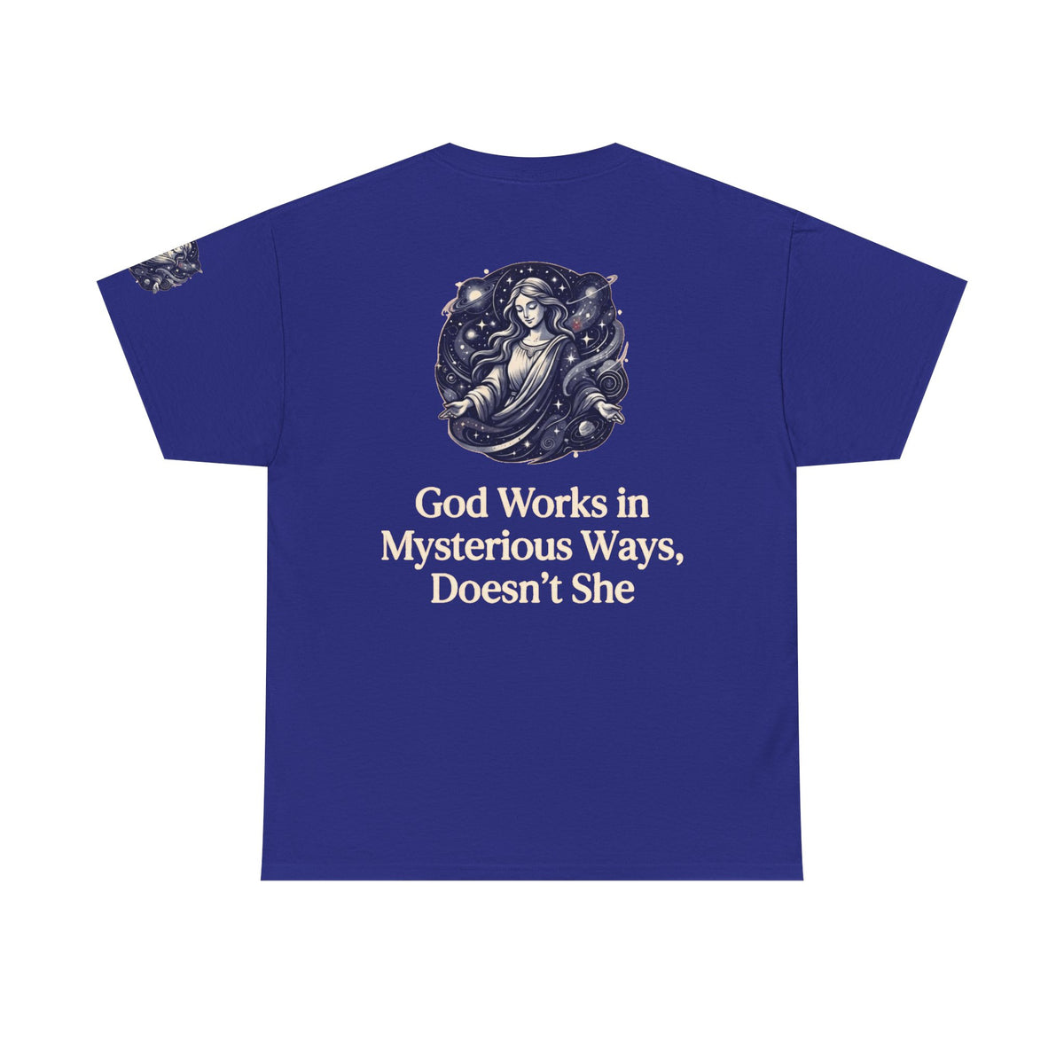 Color: Cobalt | God Works in Mysteroius Ways Premium Graphic Tee