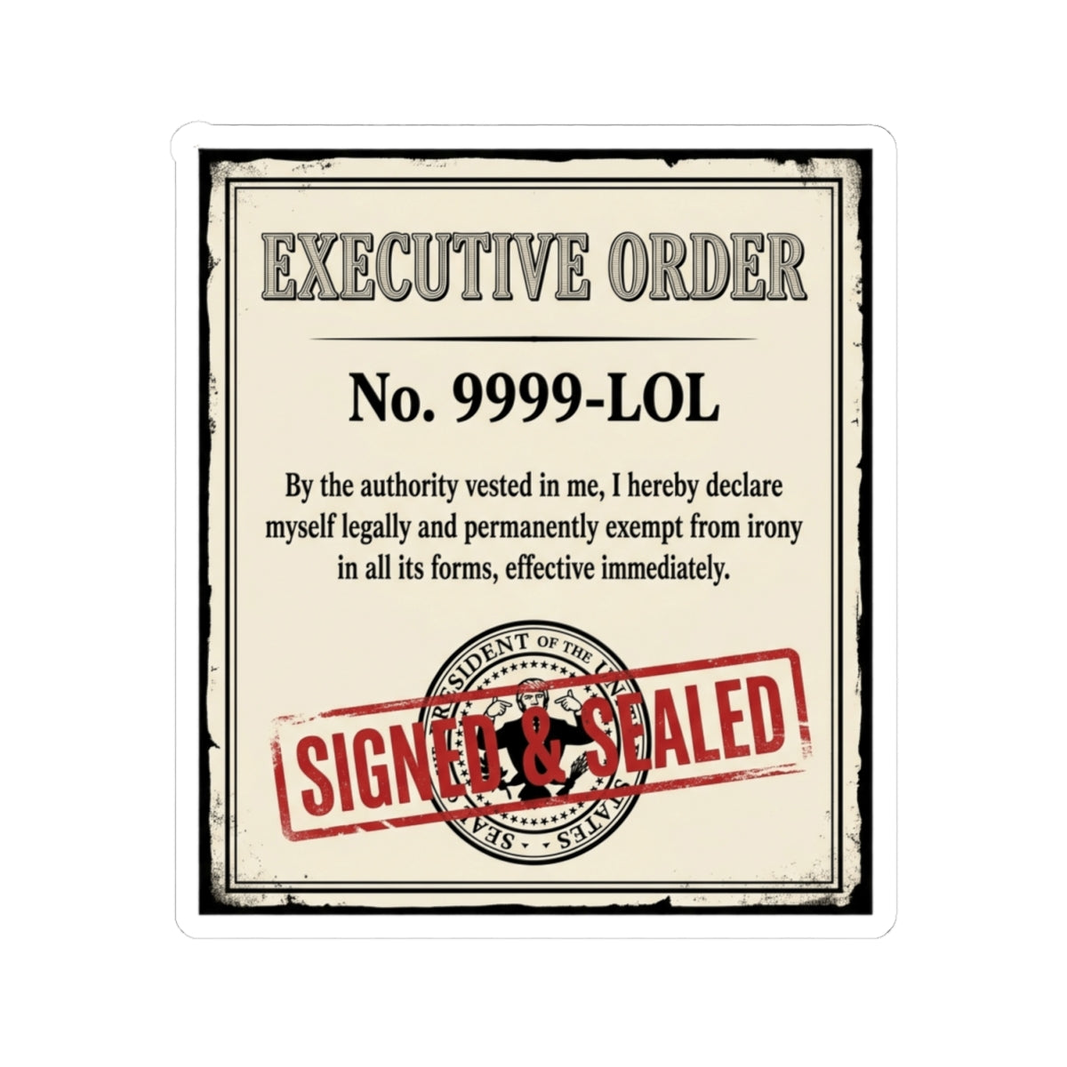 "Irony Free" Sticker — Main