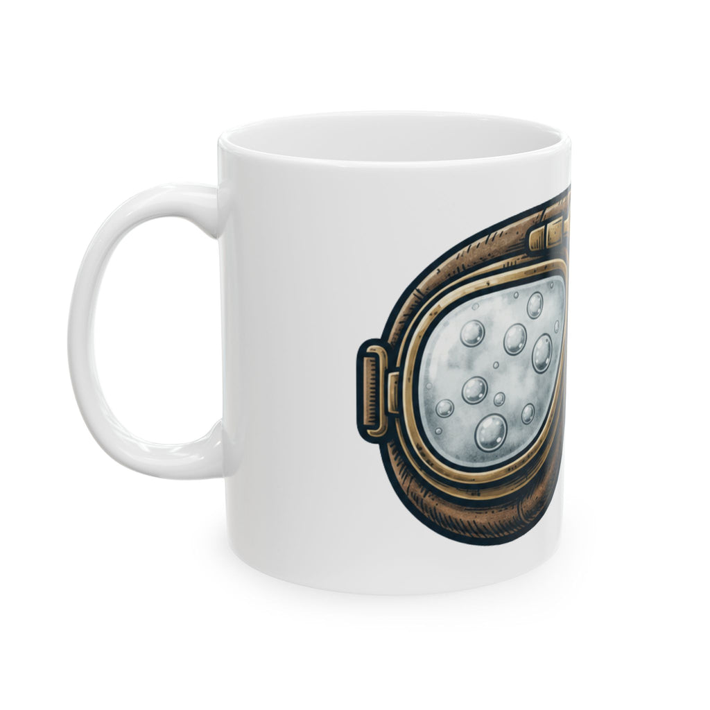 "Foggy Goggle Brewing" White Ceramic Mug — Graphic