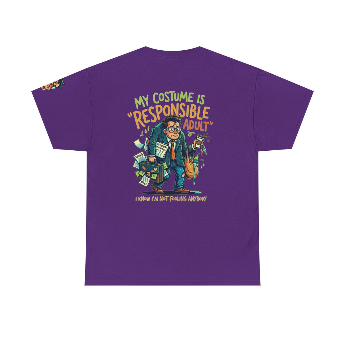 Color: Purple | Responsible Adult Costume Premium Graphic Tee