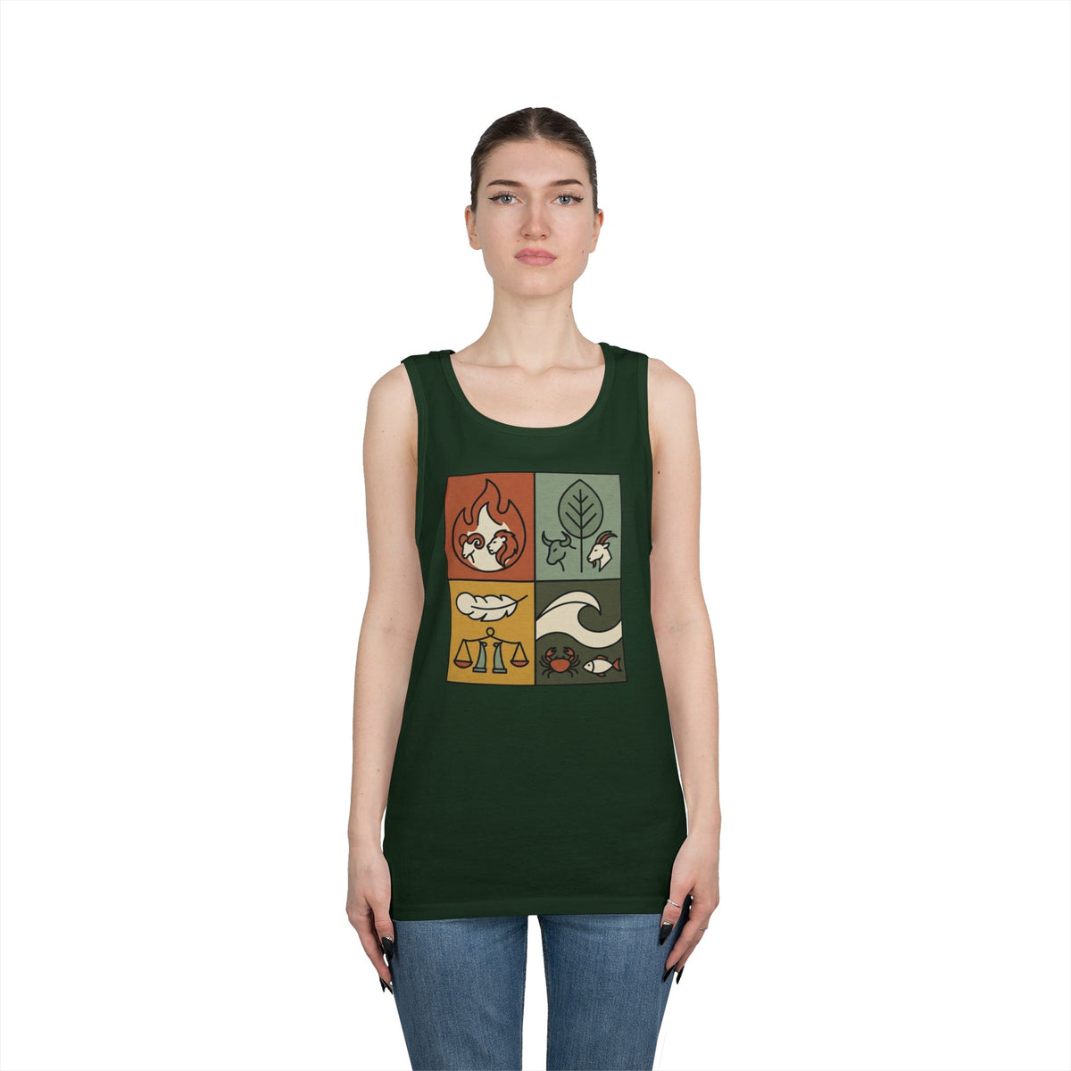 "Four Elements- Fire, Earth, Air, Water" Tank Top