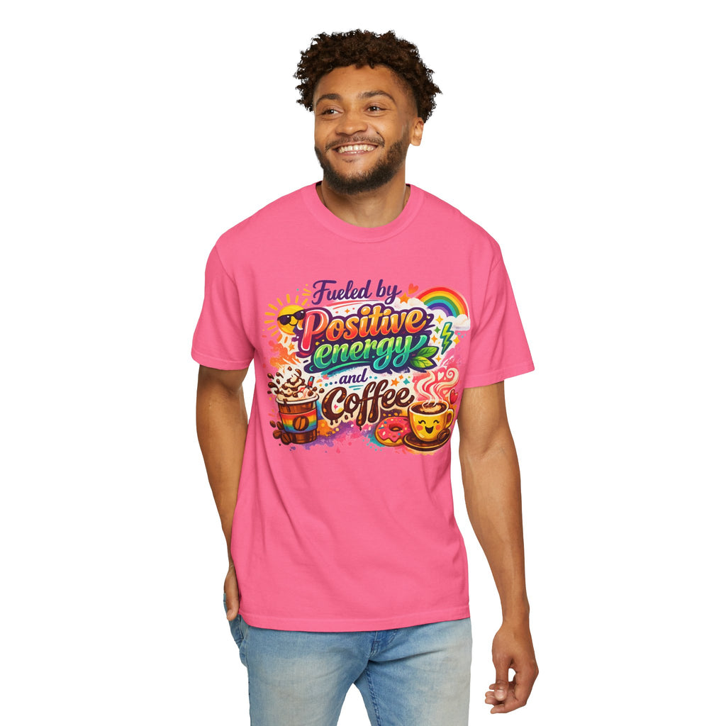 "The Caffeine-Induced Optimist" Unisex Garment-Dyed T-shirt