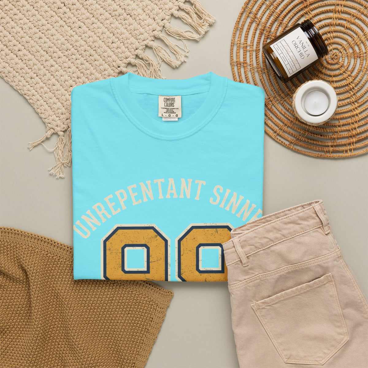 "Good Book Series 99 Unrepentant Sinner" Unisex Garment-Dyed Tee