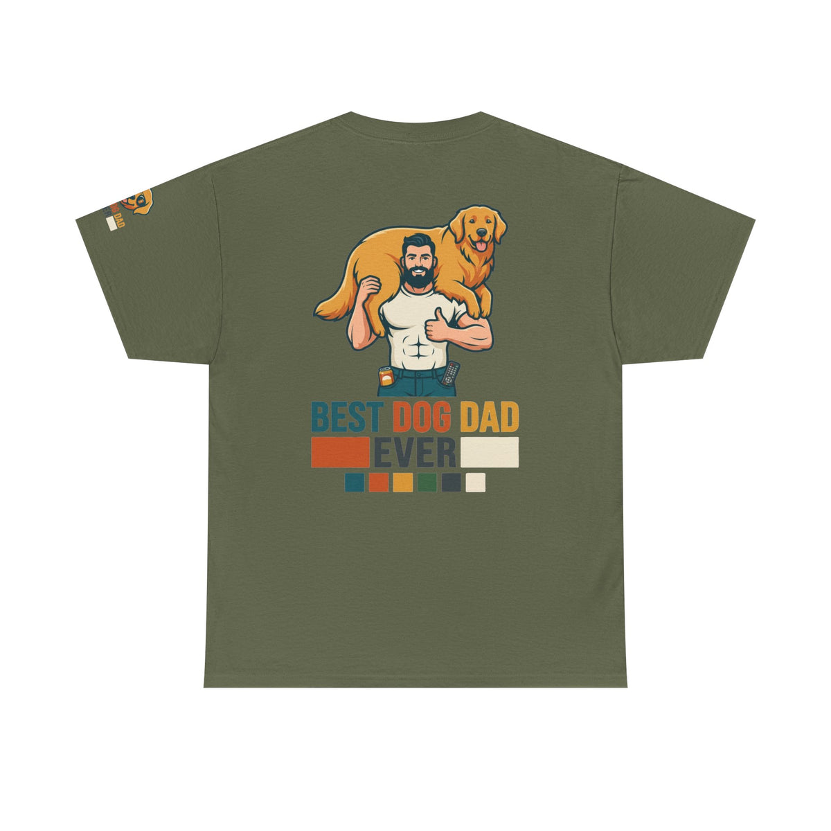 Color: Military Green | Best Dog Dad Premium Graphic Tee