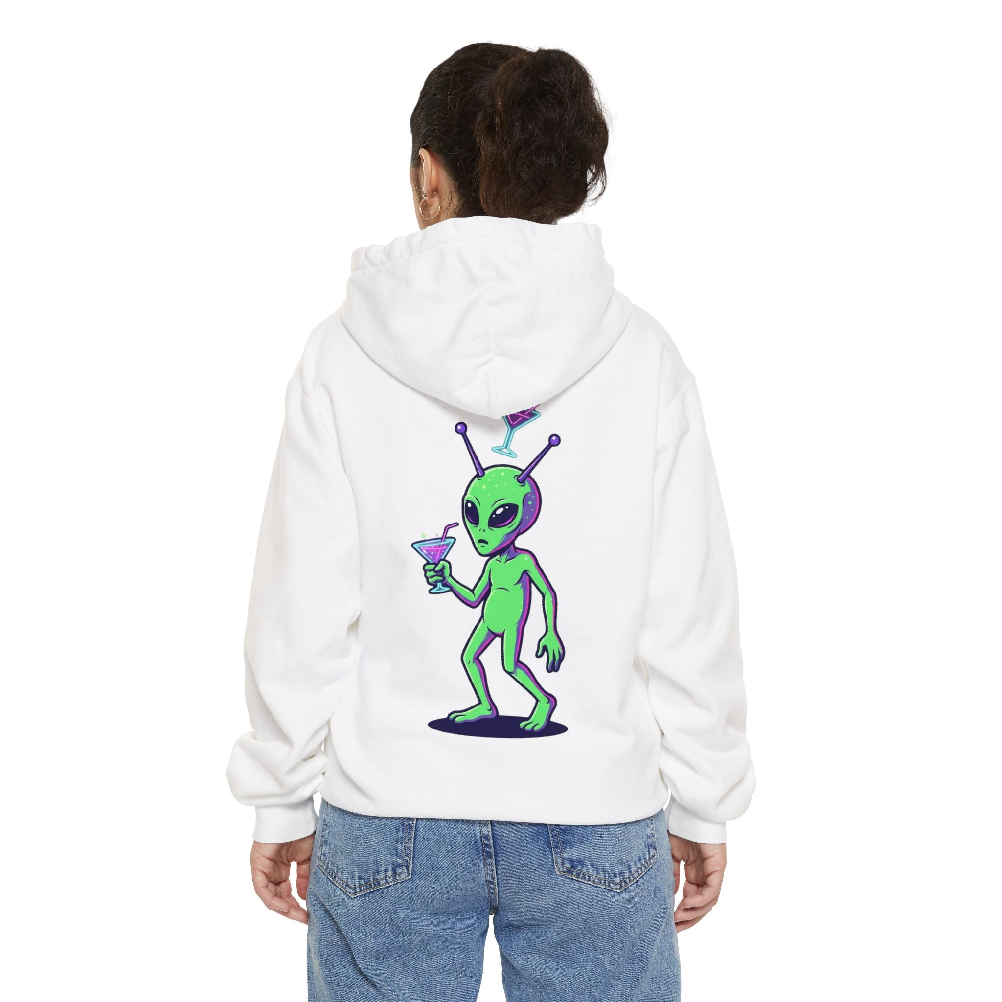 "Drunk Alien" Garment-Dyed Hoodie