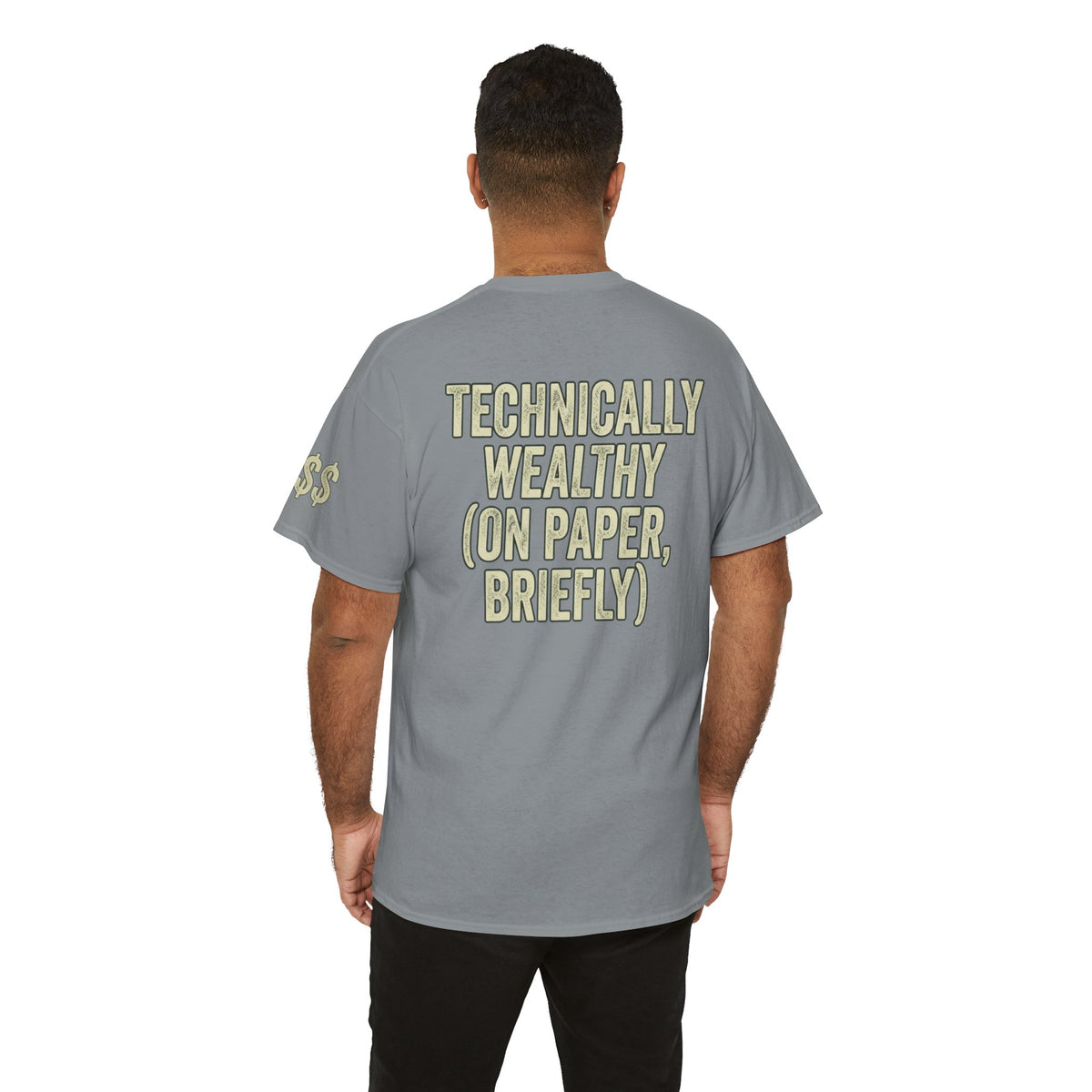 Color: Gravel | Technically Wealthy Premium Graphic Tee