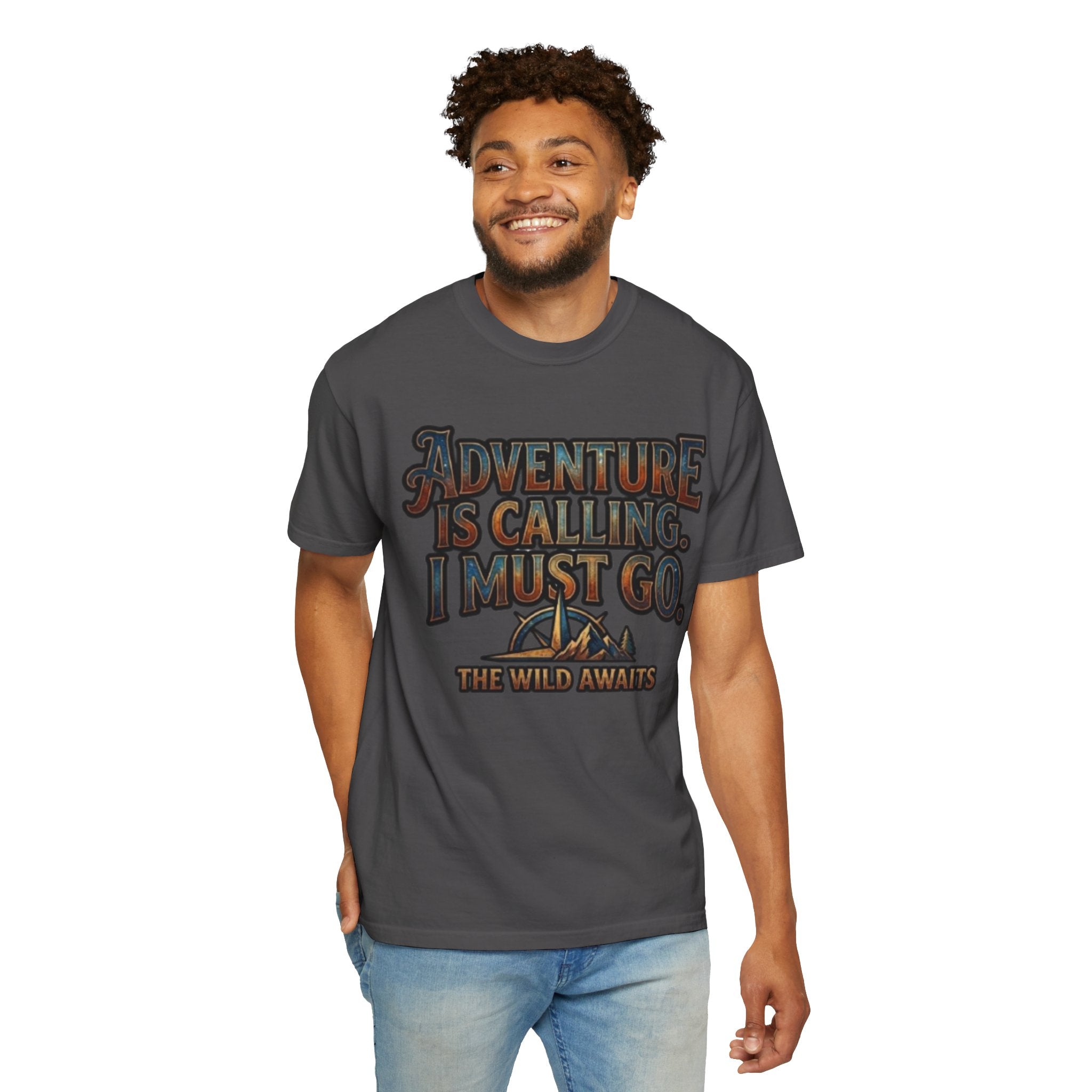 "Adventure is Calling" Unisex Garment-Dyed Tee