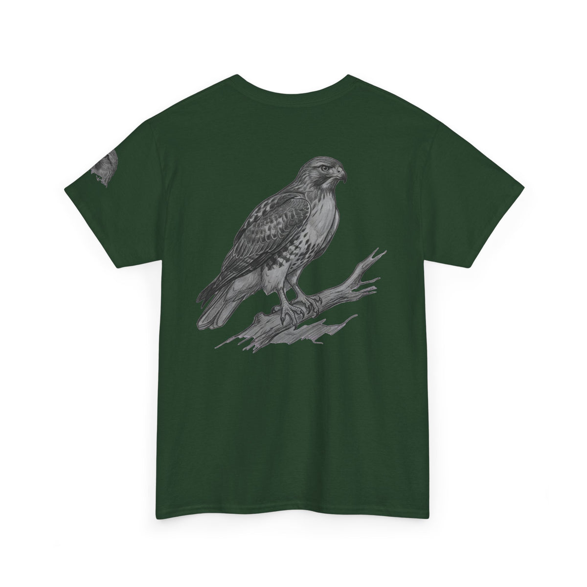 "Pencil Sketch Art Red-Tailed Hawk" Premium Graphic Tee
