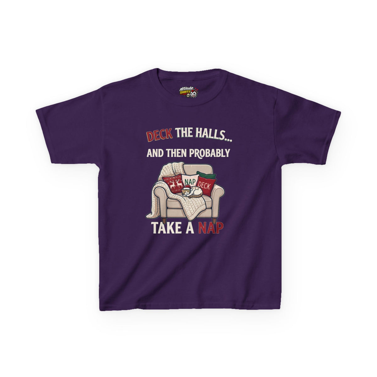"Deck The Halls And Take A Nap" Kids Tee