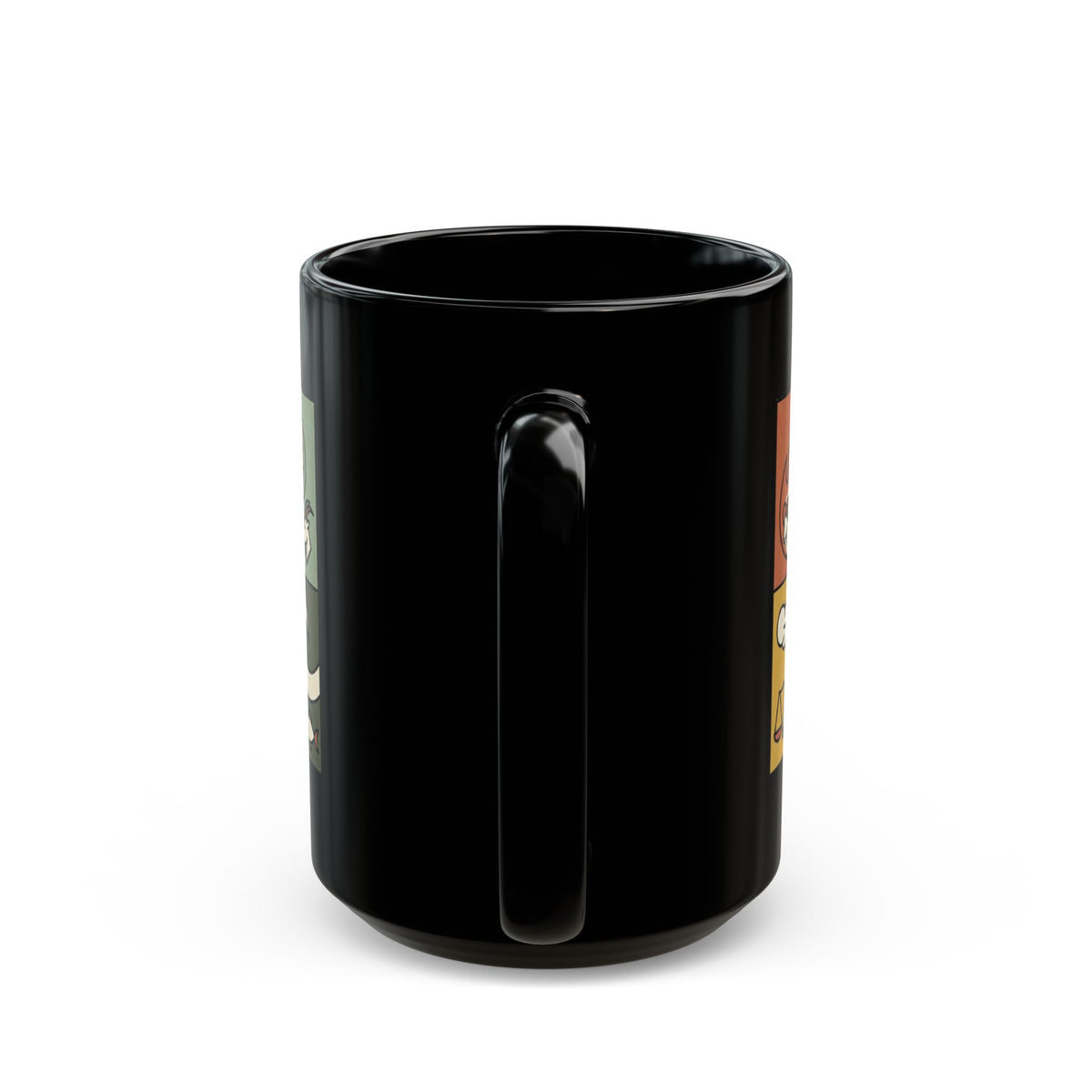 "Four Elements- Fire, Earth, Air, Water" Black Ceramic Mug