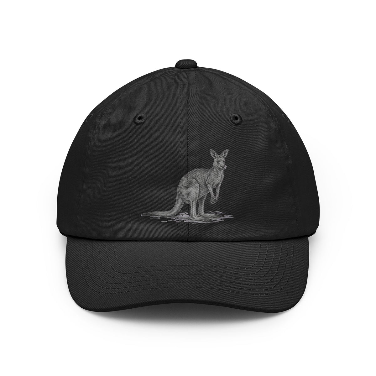 Color: Black | Pencil Sketch Art Kangaroo Dad Hat