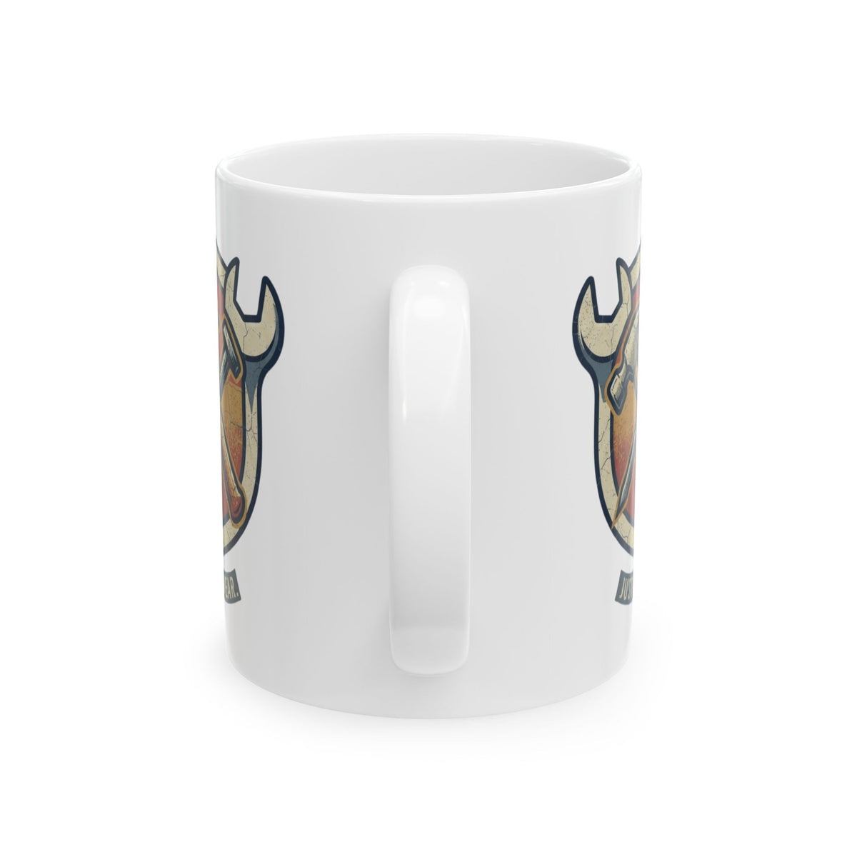 "Size Matters" White Ceramic Mug — Graphic