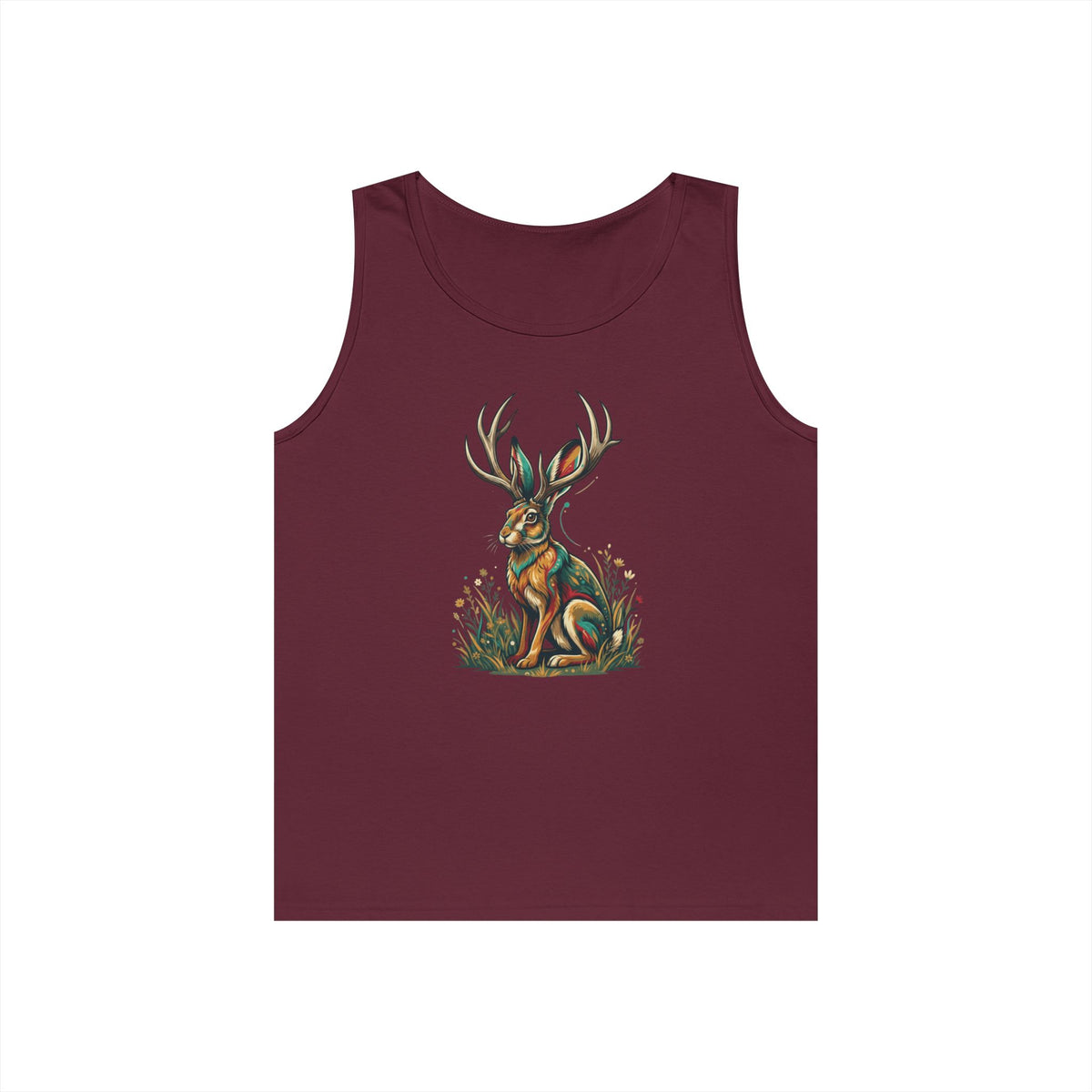 Color: Maroon | Jackalope (American Folklore) Tank Top