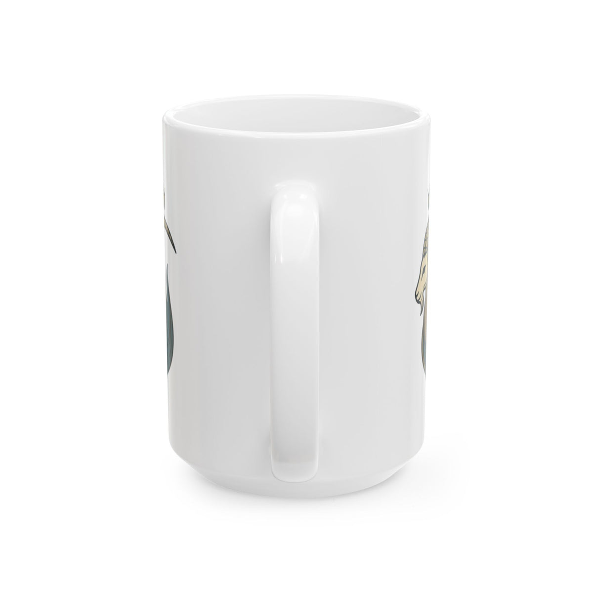 "Capricorn- The Sea-Goat Crest" White Ceramic Mug — Graphic