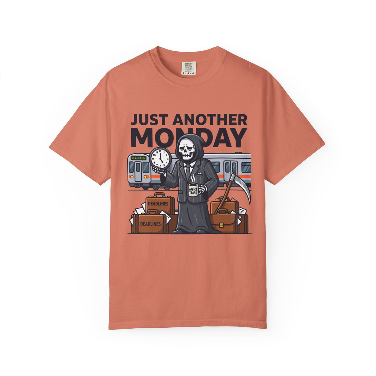 Color: Terracotta | Just Another Monday Unisex Garment-Dyed Tee