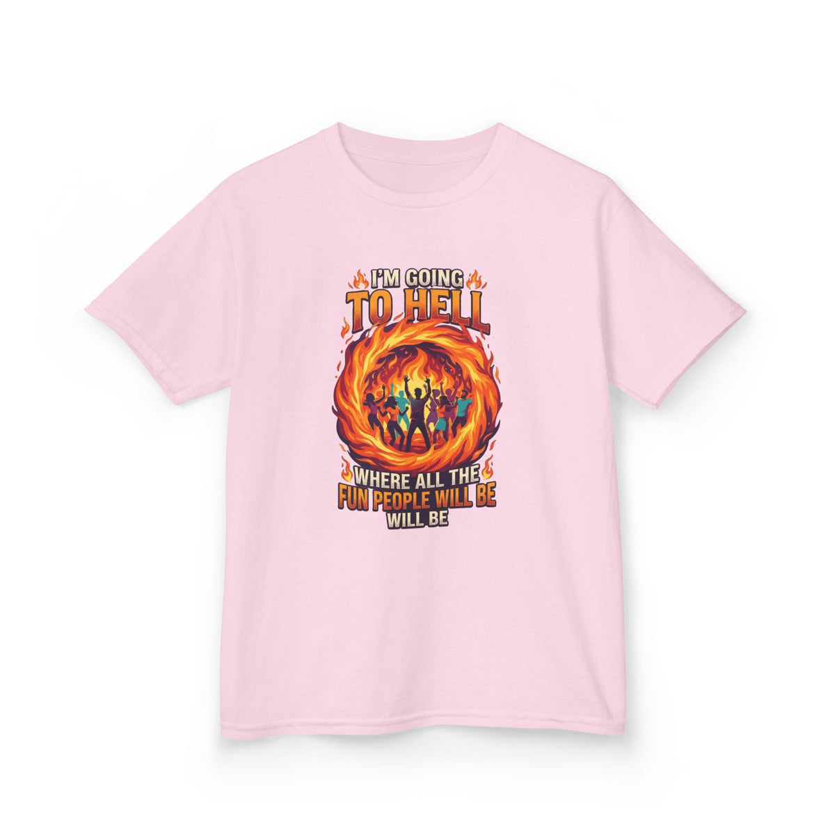 Color: Light Pink | I'm Going to Hell Kids Tee