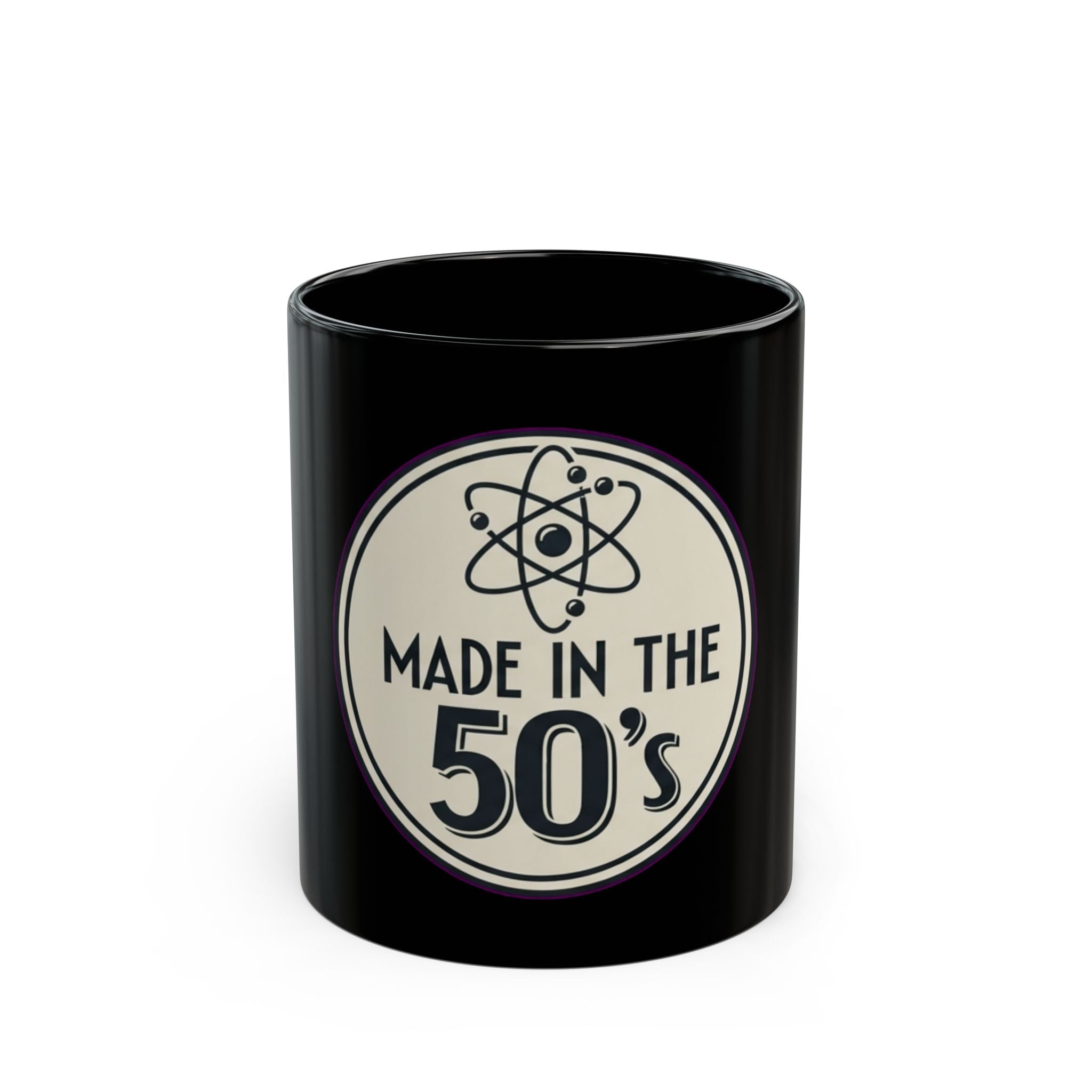 "Made in the 50's" Black Ceramic Mug — Graphic