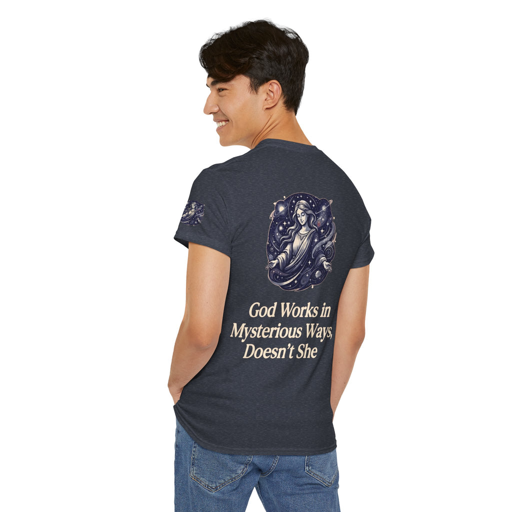 "God Works in Mysteroius Ways" Premium Graphic Tee