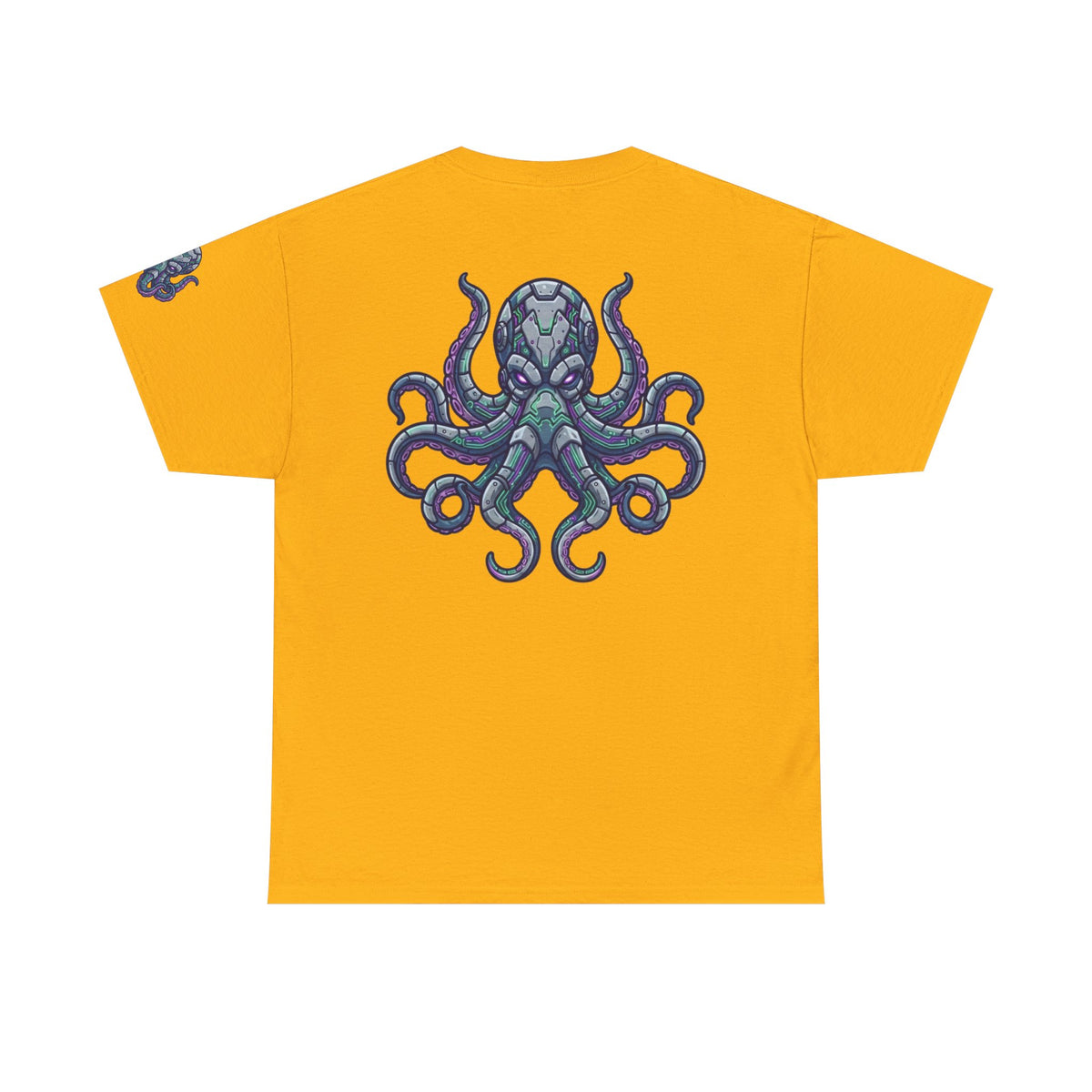 Color: Gold | Cyber Octopus Premium Graphic Tee