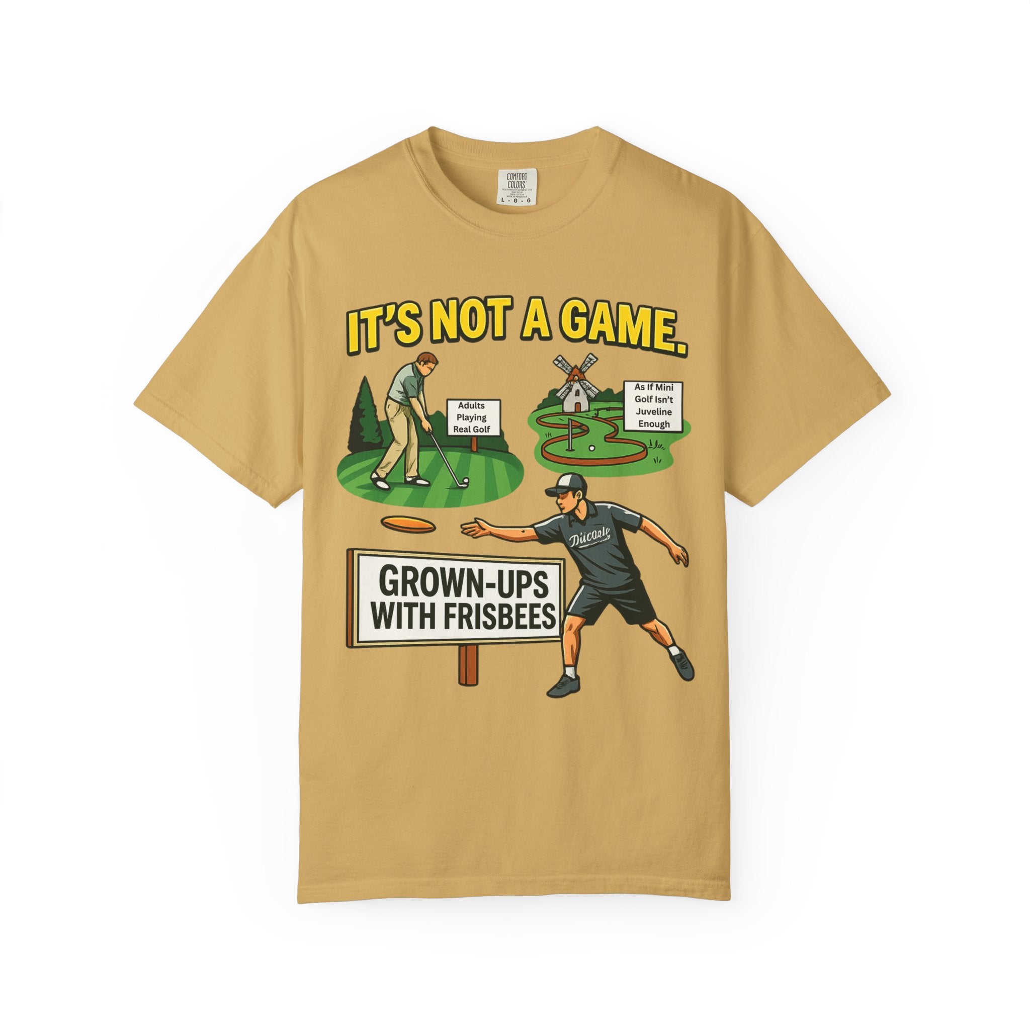 "Grown Ups With Frisbees" Unisex Garment-Dyed T-shirt