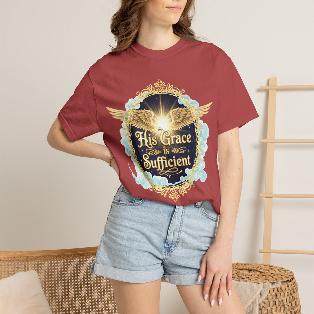 "His Grace is Sufficient" Unisex Garment-Dyed T-shirt