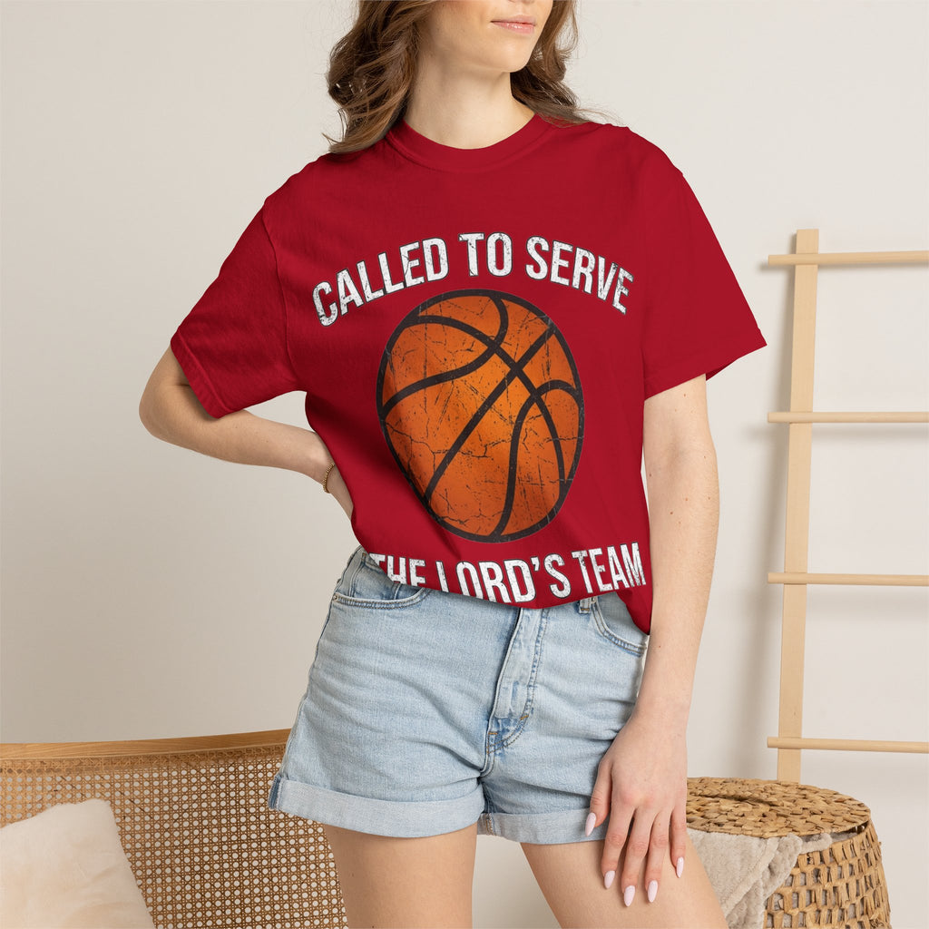 Called To Serve The Lord's Team Christian Basketball T-Shirt - Distressed Religious Sports Tee for Men and Women