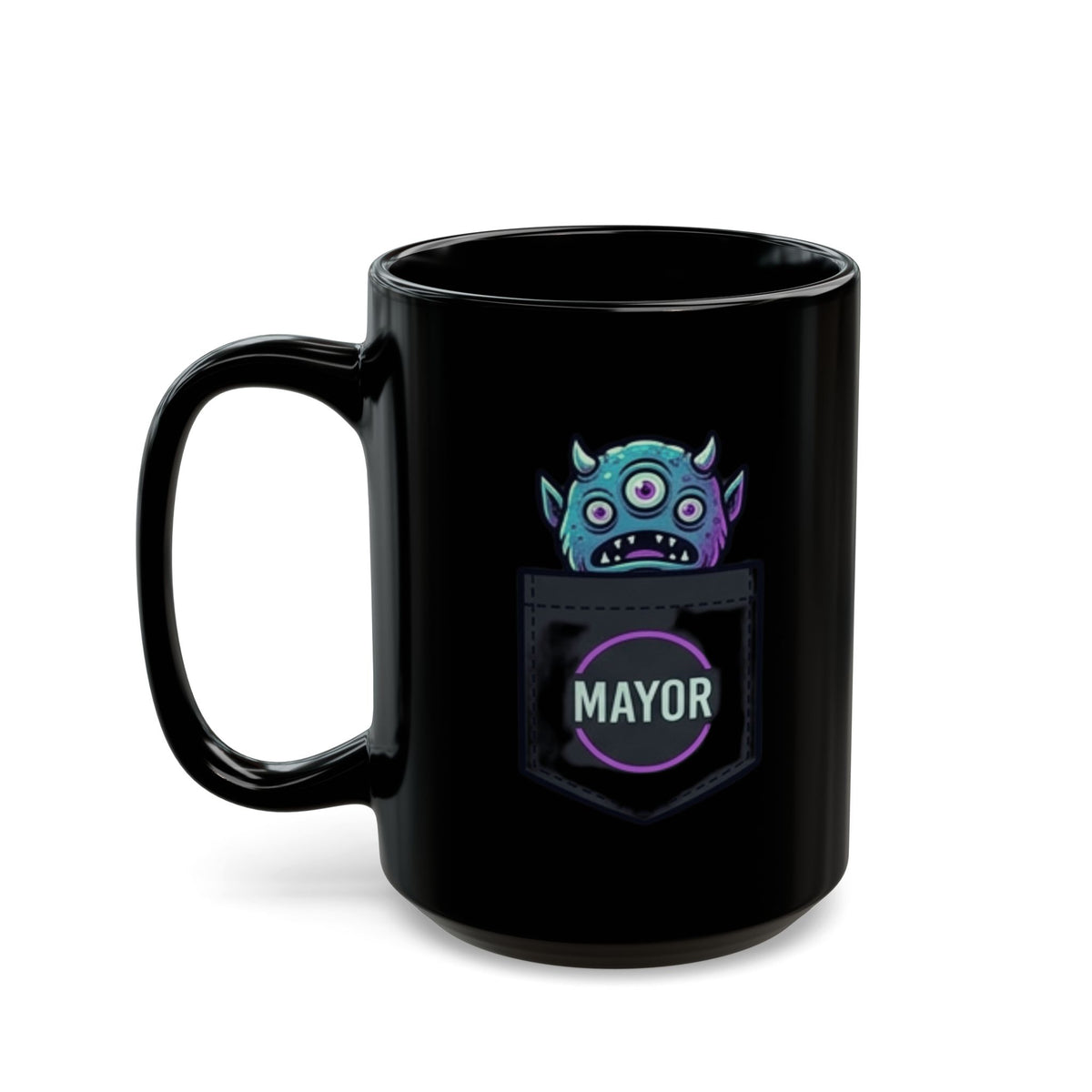 "Mayor Of Halloweentown" Black Ceramic Mug — Graphic