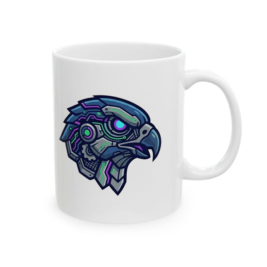 "Cyber Eagle" White Ceramic Mug — Graphic
