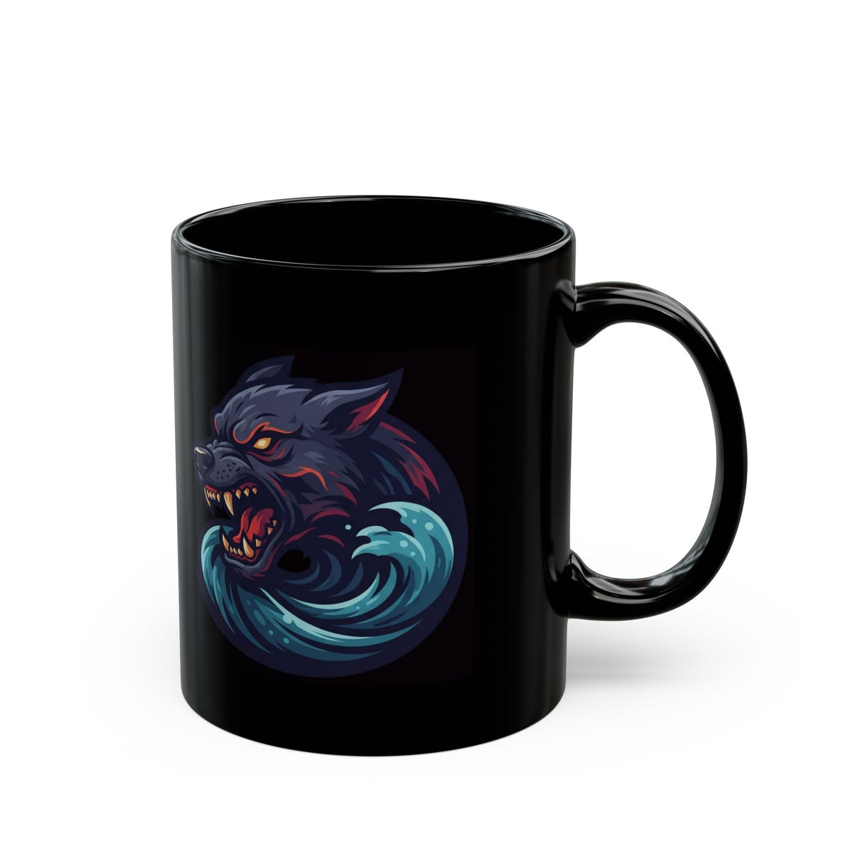"Charybdis and Scylla (Greek Mythology)" Black Ceramic Mug — Graphic
