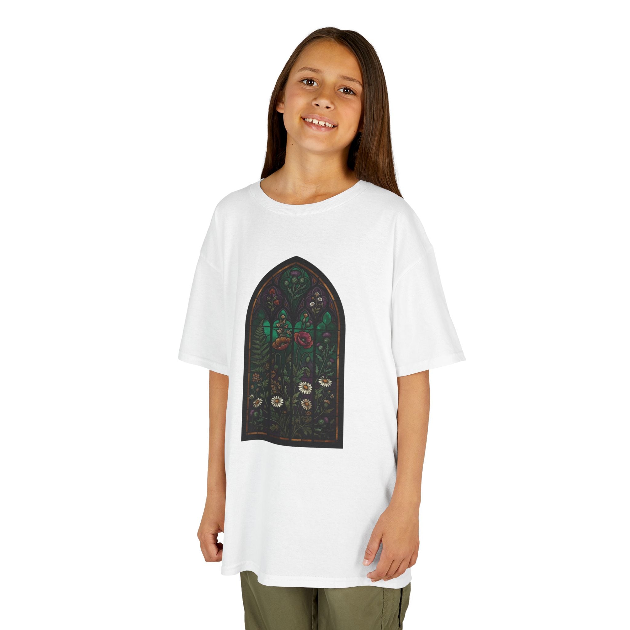 "Stained Glass Floral" Kids Tee