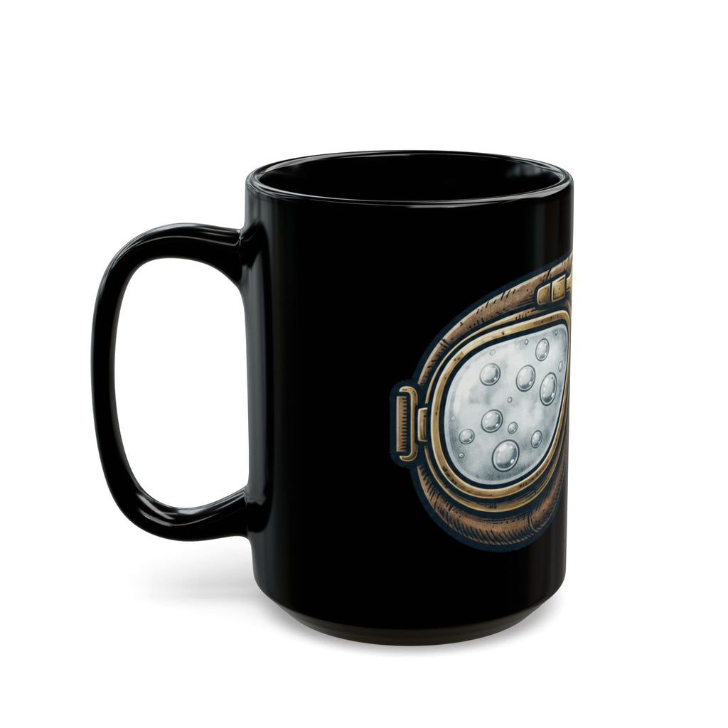 "Foggy Goggle Brewing" Black Ceramic Mug — Graphic