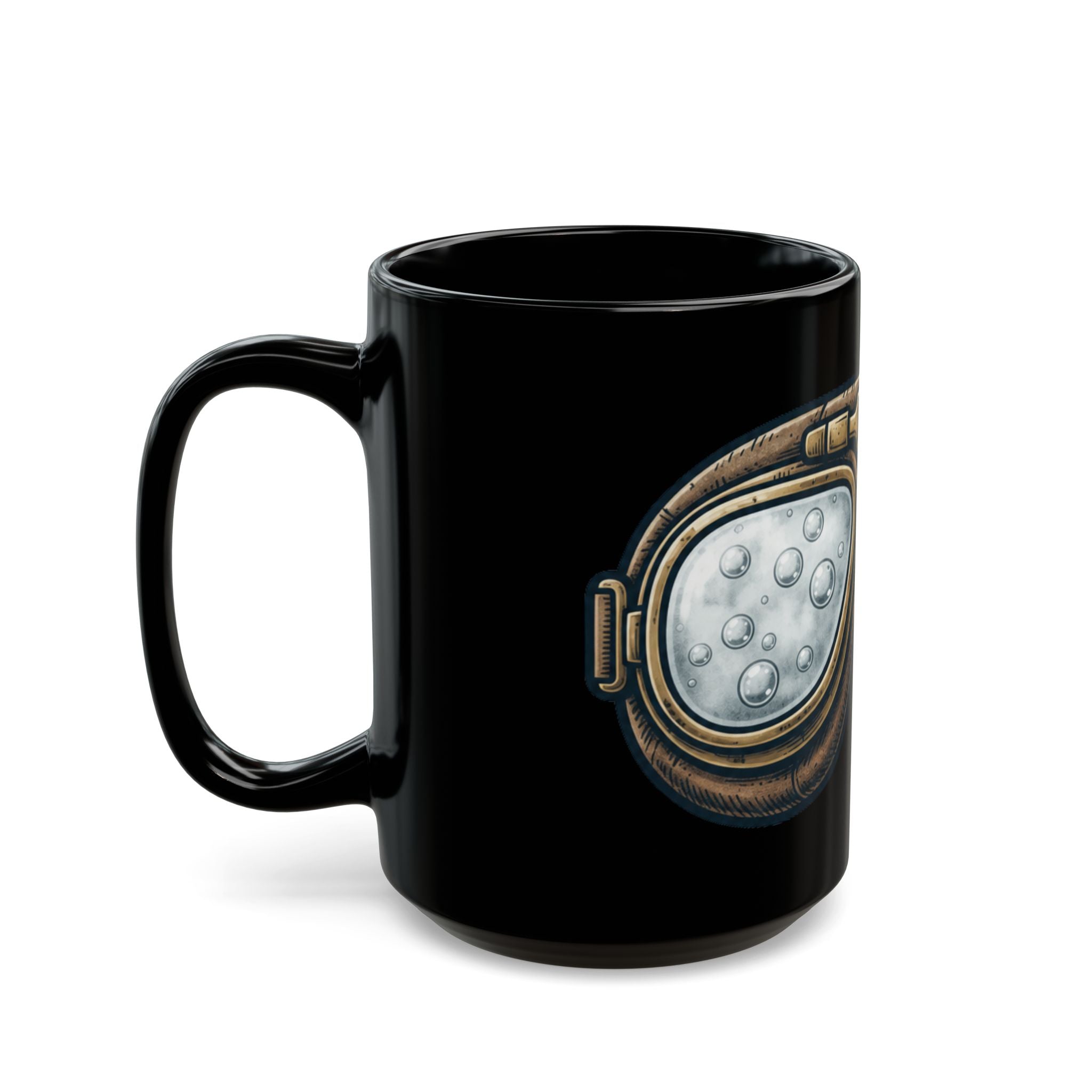 "Foggy Goggle Brewing" Black Ceramic Mug — Graphic