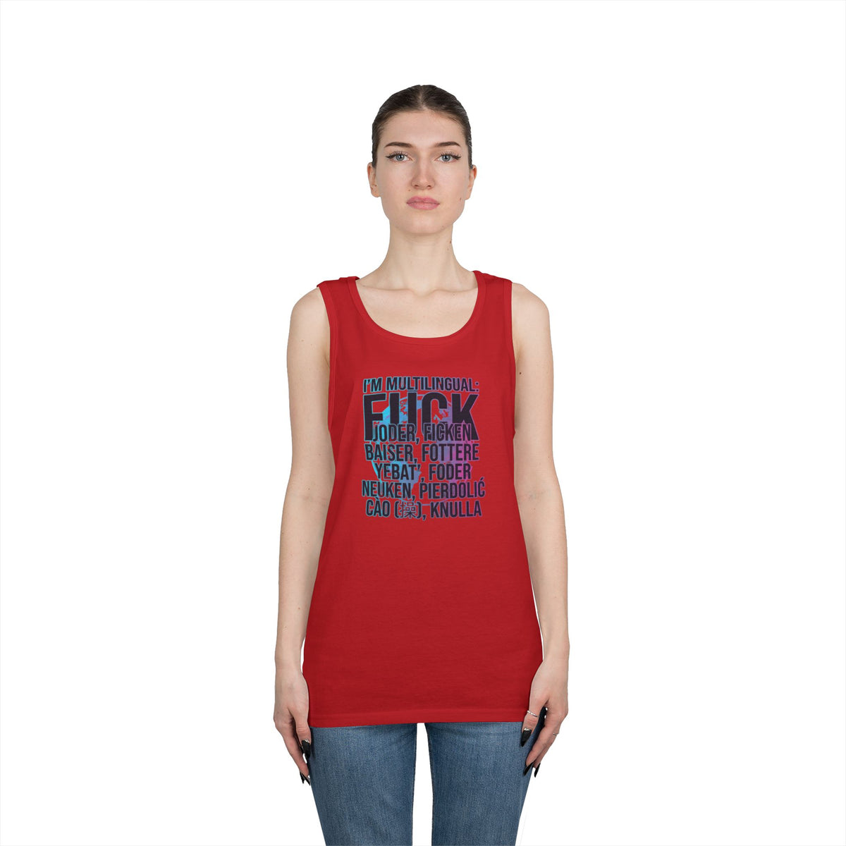 Color: Red | I'm Multilingual Tank Top