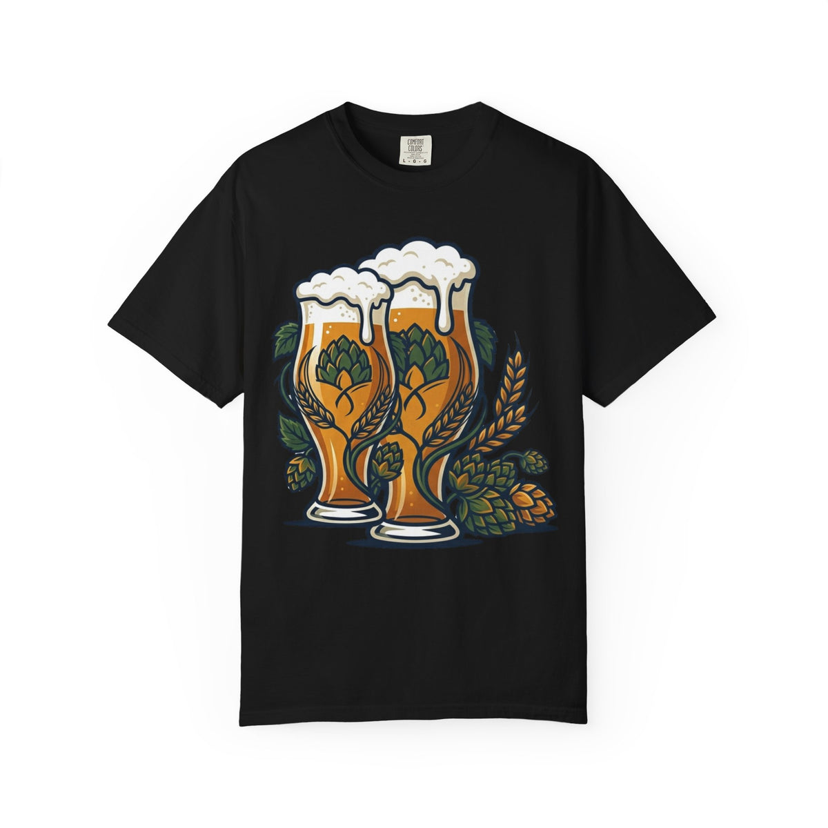 Color: Black | Beer Unisex Garment-Dyed Tee