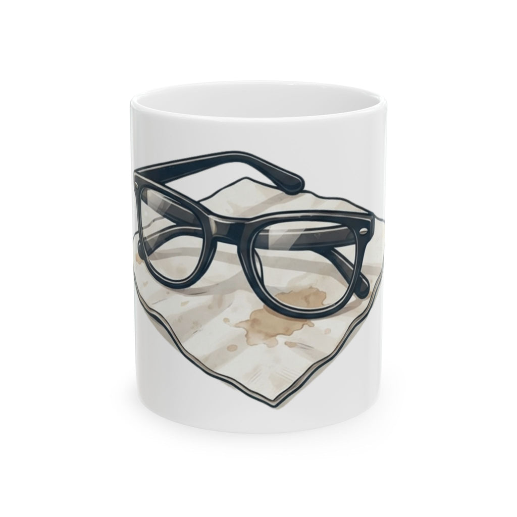 "Alibi Amber Ales" White Ceramic Mug — Graphic