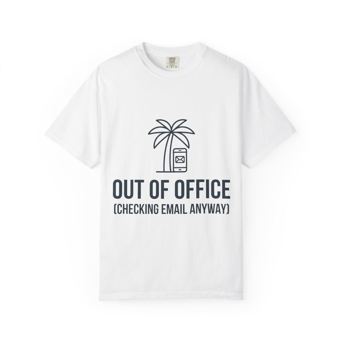 Color: White | Out of Office Unisex Garment-Dyed Tee